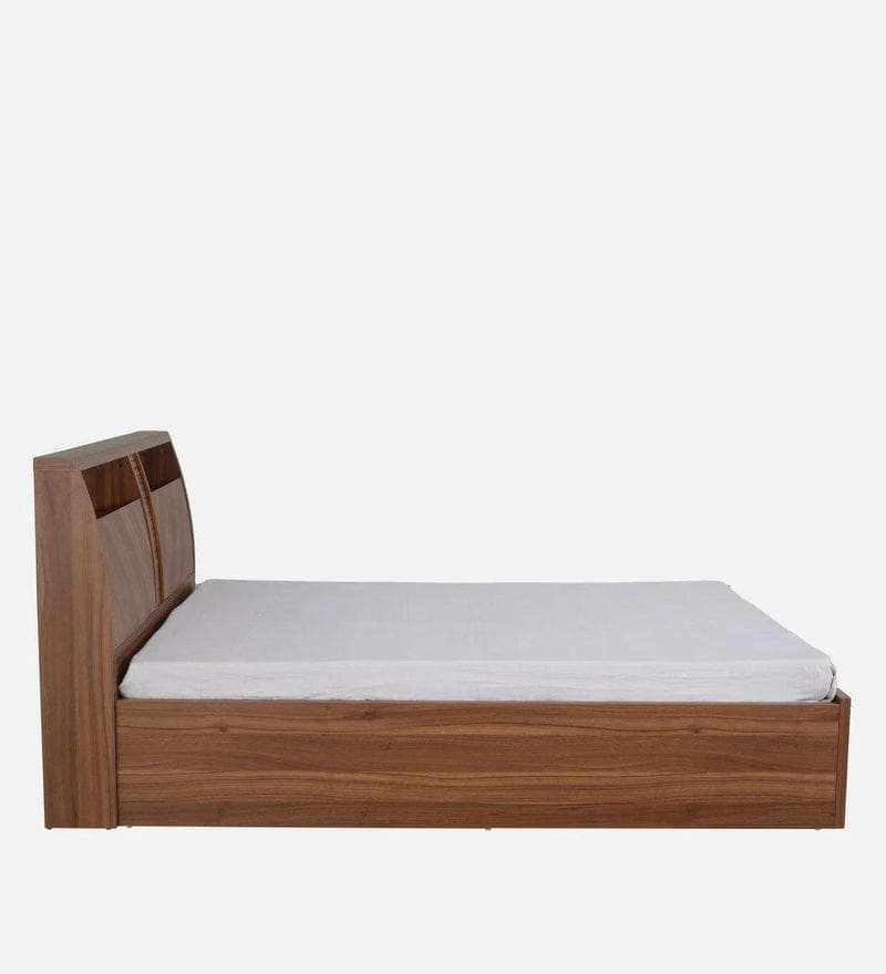 Monarch King Size Bed in Natural Wenge Finish with Hydraulic Storage
