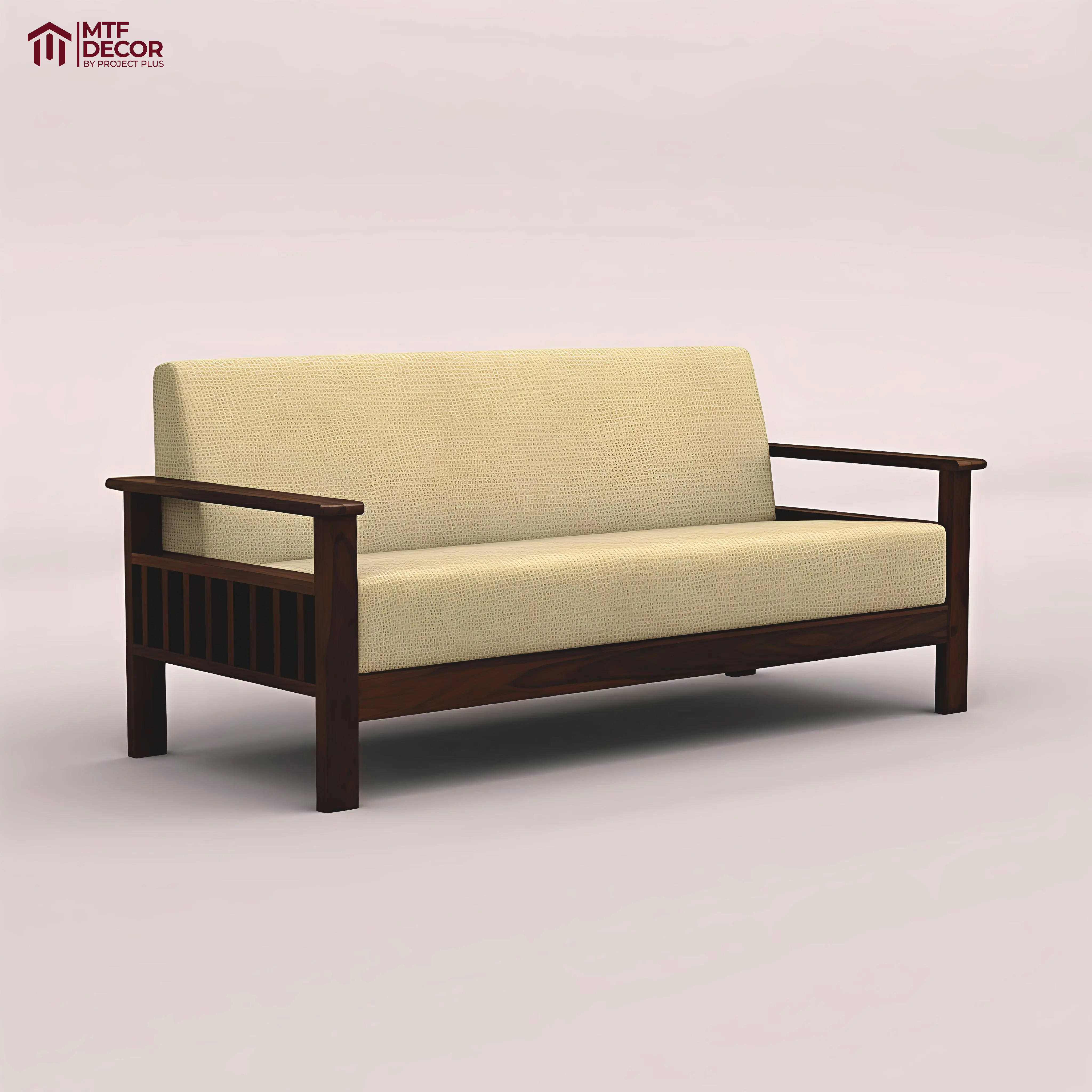 Edwin 3+1+1 Wooden Sofa Set SET (WALNUT FINISH)