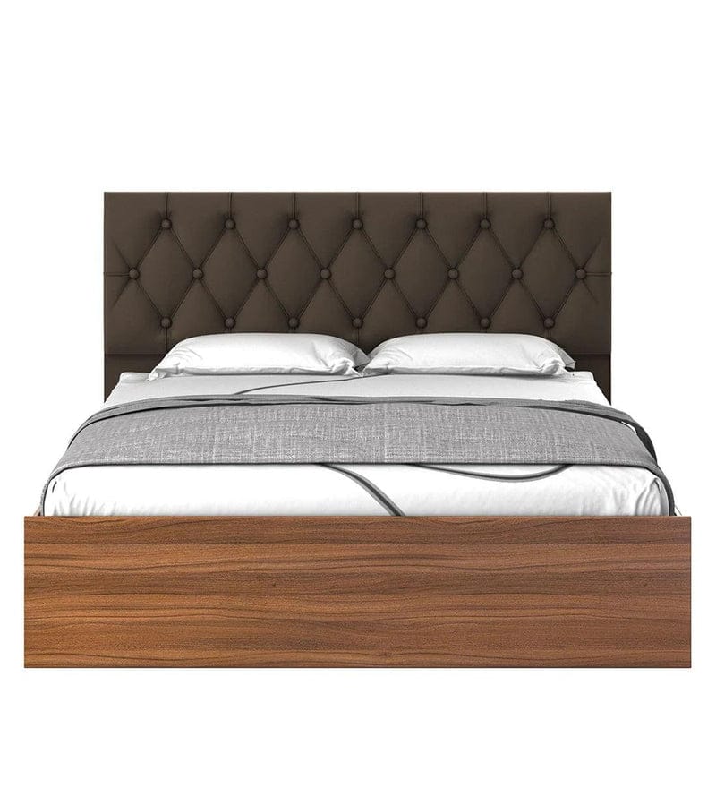 King Size Bed in Exotic Teak Finish with Hydraulic Storage