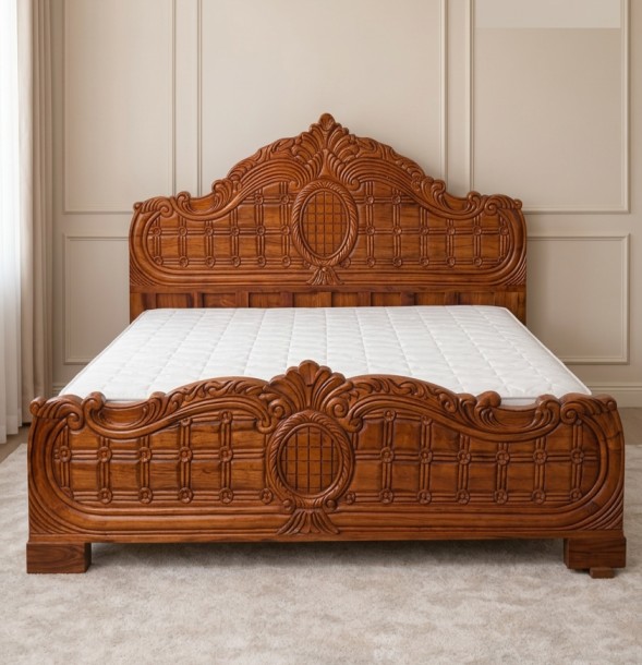 Premium Solid Sheesham Wood Queen/King Size Bed with Box Storage/Hydraulic Storage