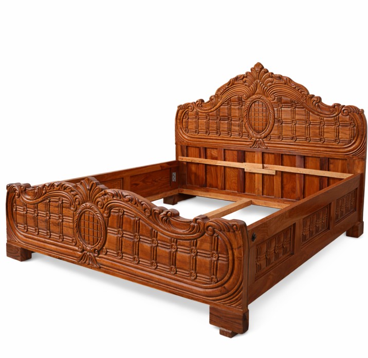 Premium Solid Sheesham Wood Queen/King Size Bed with Box Storage/Hydraulic Storage