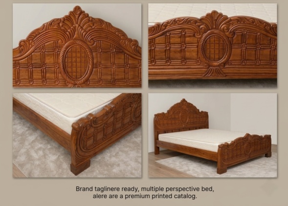 Premium Solid Sheesham Wood Queen/King Size Bed with Box Storage/Hydraulic Storage