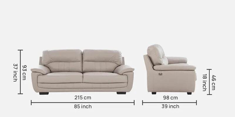 Leather 3 Seater Sofa in Cream Colour