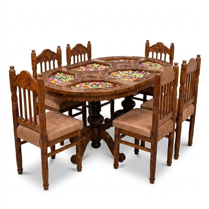 Premium Handcrafted Sheesham Dining Set 6 seat