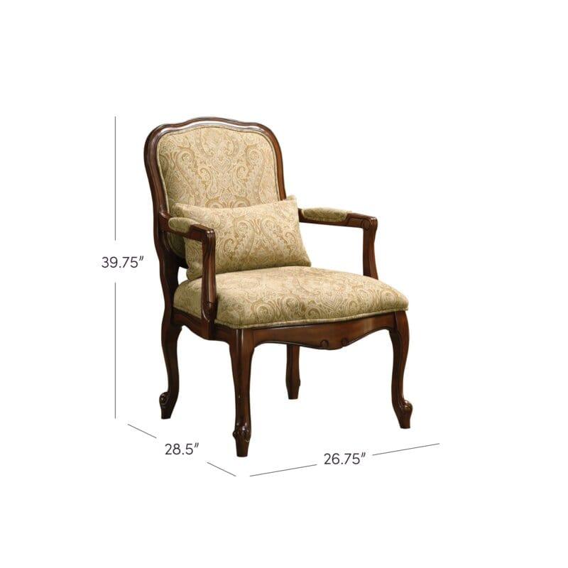 Classic Upholstered Wooden Accent Armchair