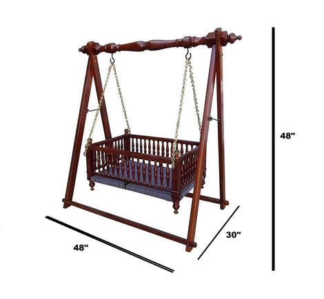 Royal Sheesham Baby Jhula – Wooden Swing Cradle for Newborn